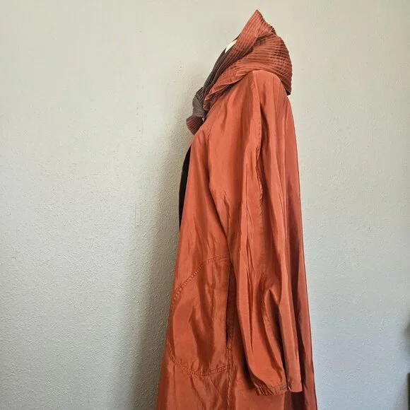 Mycra Pac Donatella Reversible Rain Jacket Hood Brown/Orange SZ 0-Petite US 6-8 - Picture 5 of 16
